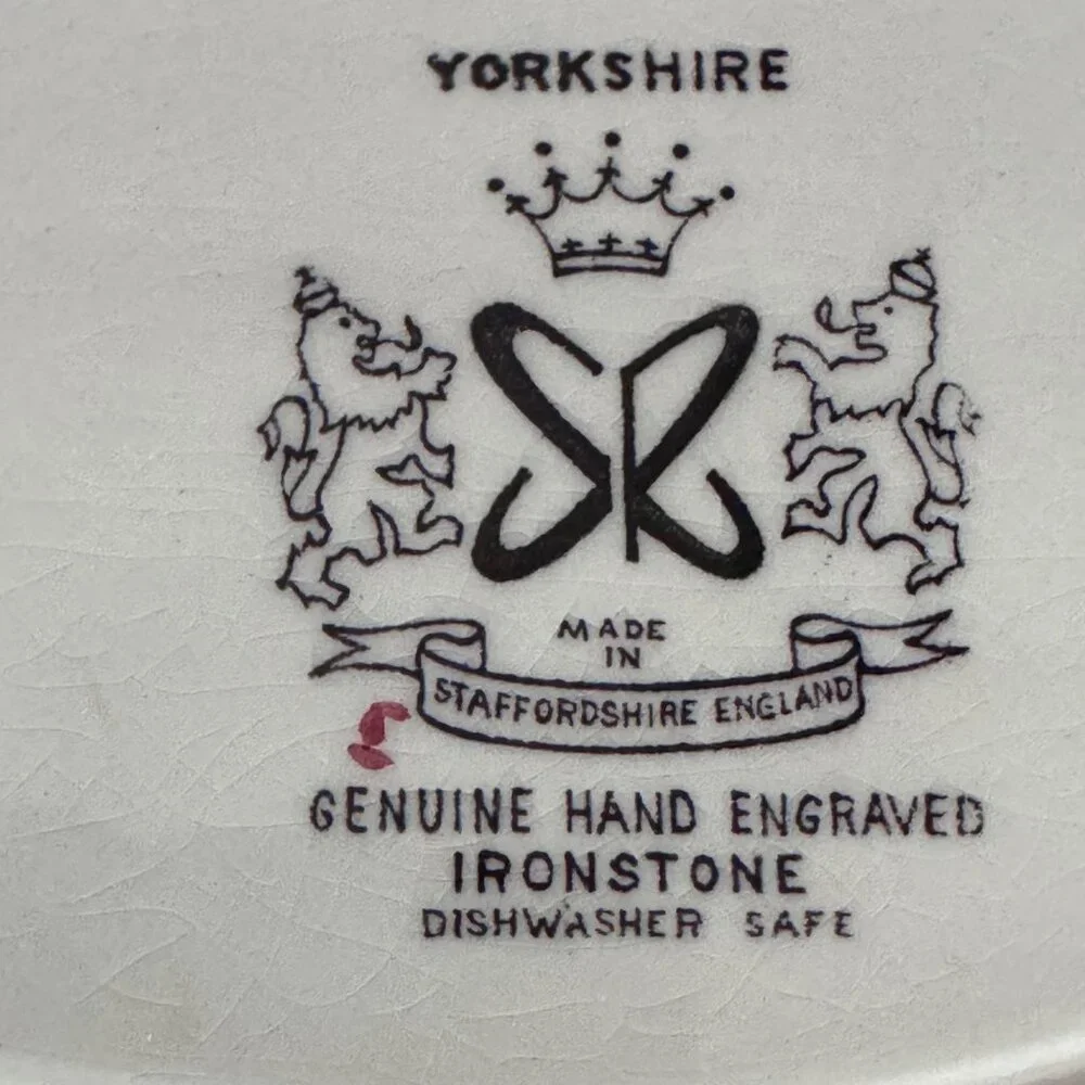 3 Yorkshire Staffordshire England Hand-Engraved Ironstone Bowls Oval Round 4405 - Picture 6 of 11